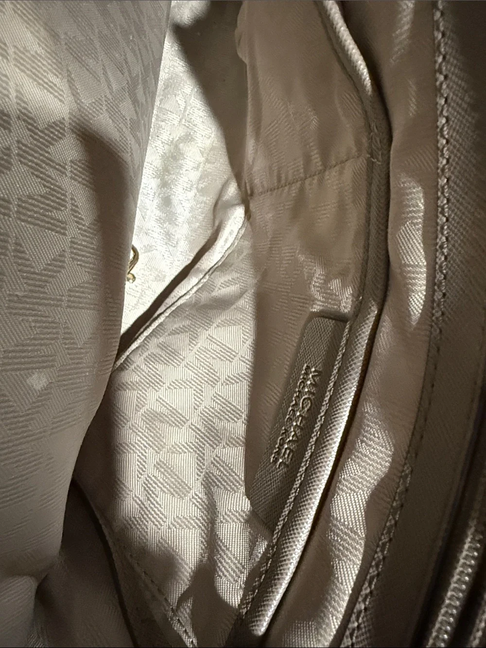 Michael Kors Taupe Saffiano Leather Tote with Gold Accents